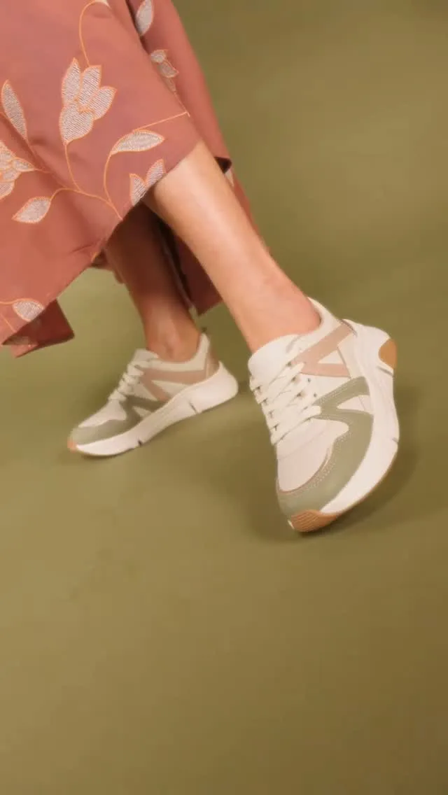 Tênis Modare Ultra Conforto verde e creme